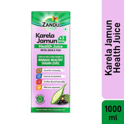 Zandu Karela Jamun + 3 Herbs Health Juice | Power of Karela, Jamun + 3 effective herbs | For Healthy Sugar level | Purifies blood naturally | Natural & Safe | Great taste | 1L