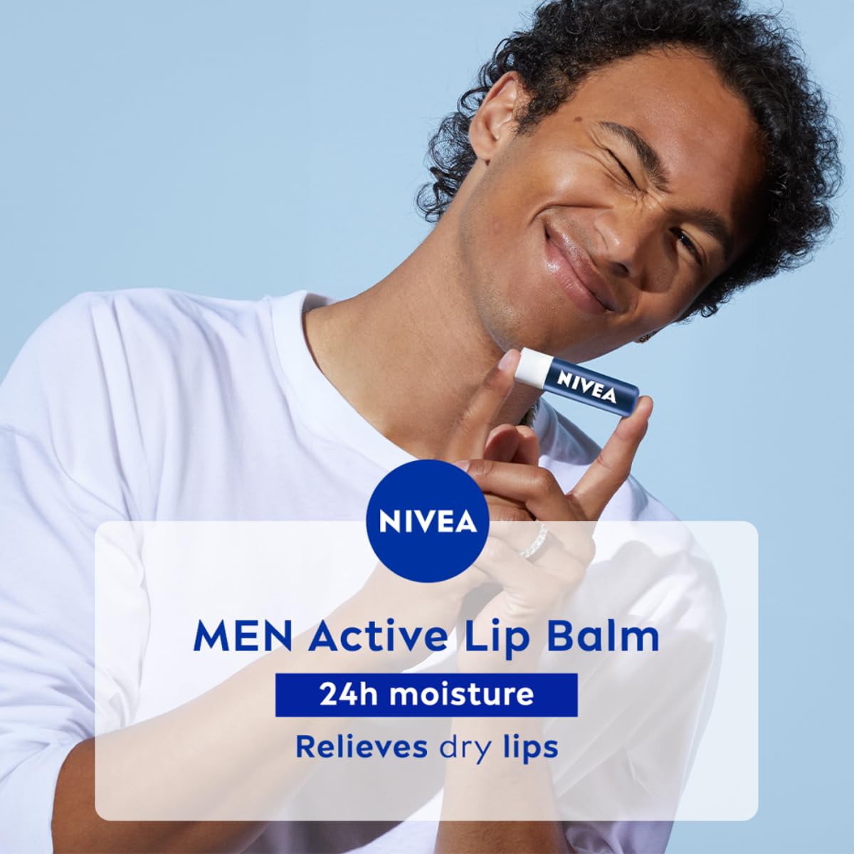 NIVEA MEN Active Care 4.8g Lip Balm|24 H Melt in Moisture Formula|Natural Oils|Nourished Lips