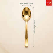 Parage 6-Piece Stainless Steel Golden Spoon Set, 16 cm, Premium Gold Cutlery for Home, Kitchen & Dining, Luxury Tableware Gift
