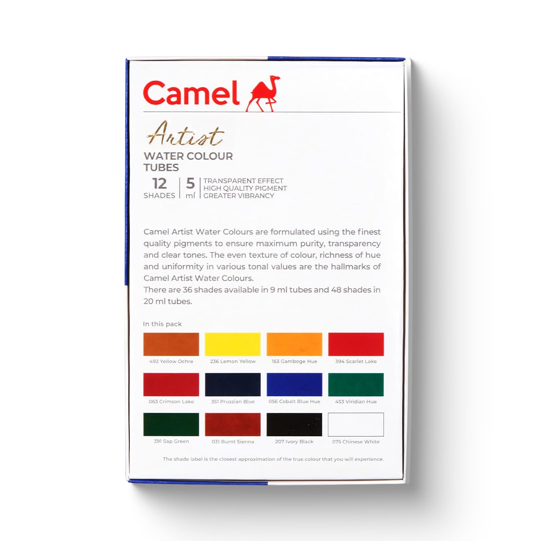 Camel Artist 5ml Water Color Set - 12 Shades (Multicolor)