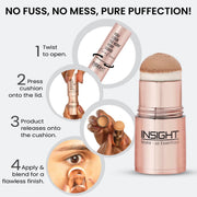 INSIGHT Cushion Concealer for Natural Flawless Finish | Vitamin E Infused | Featherlight, Buildable Coverage | Multipurpose & Travel-Friendly | Shade: Contour, 3g