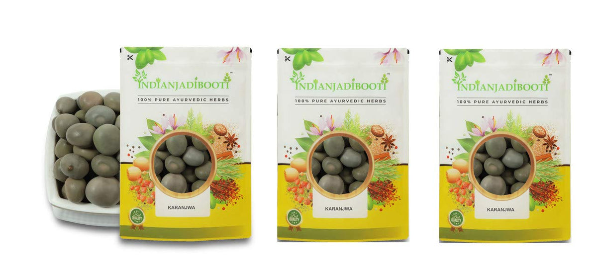 IndianJadiBooti Pure Karanjwa Beej (Latakaranja) | Raw Ayurvedic Bitter Tonic for Women's Cycle Balance, Seasonal Wellness & Gut Detox | 3 Packs of 900 Grams