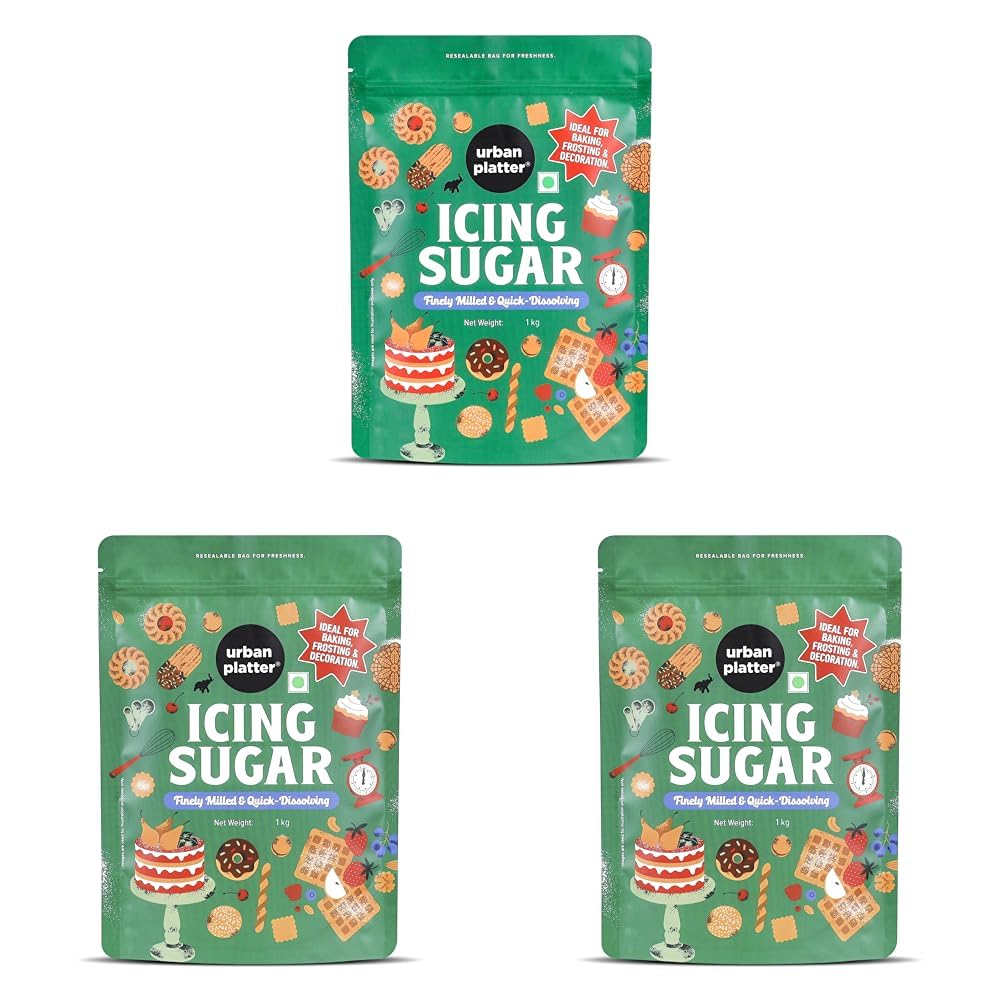 Urban Platter Icing Sugar, 1Kg (Pack of 3)