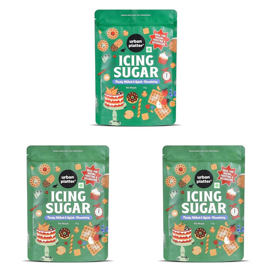 Urban Platter Icing Sugar, 1Kg (Pack of 3)