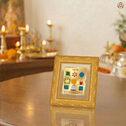 DIVINITI Siddh Energised Navagraha Yantra | 24k Gold Plated Foil Planetary Harmony Vastu Frame for Home, Office & Puja Room | Premium Gift Box | Spiritual Yantra for Planetary Balance, Peace & Prosperity | 12 X 11 CM