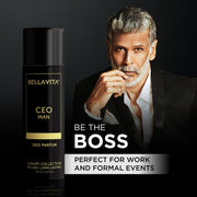 Bella Vita Luxury Black Edition Gift Set with CEO Man EDP Perfume 100ml, Body Parfum Deodorant 150ml & Refreshing Shower Gel for Deep Cleansing, 250ml