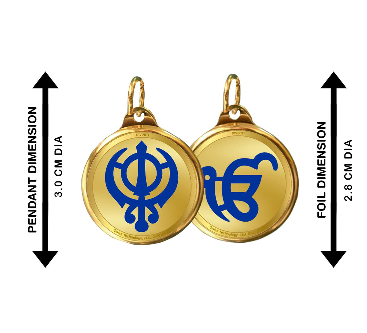 DIVINITI 24K Gold Plated Double-Sided Religious Pendant with Premium Gift Box, Spiritual Locket for Men & Women, Devotional Jewellery for Gifting & Everyday Wear | Khanda Sahib & Ek Onkar