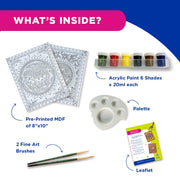 Fevicryl Madhubani Art kit I Learn Art of India with Complete DIY Painting Set with Pre-Printed Canvases, Acrylic Paints, Brushes & More | Perfect for Beginners & Artist | Ideal Gift for Rakhi