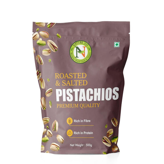 NatureVit Roasted Pistachios 500g | Pista | Crunchy, Lightly Salted & Ready to Eat | High Protein Snack | Rich in Fiber, Antioxidants & Healthy Fats