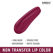 INSIGHT Cosmetics Liner Express Eye Pen, Black(Matte), 1.5g (Black) & Insight Non Transfer Lip Color, Matte Finish, 4ml (19 Dive)