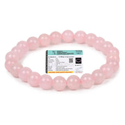 Astrodidi Natural Certified Rose Quartz Stone Bracelet for Emotional Healing, Self-Love and Promoting Harmony in Relationships by Resonating with the Heart Chakra | Reiki Feng-Shui Crystal Gemstone Bracelet for Men and Women