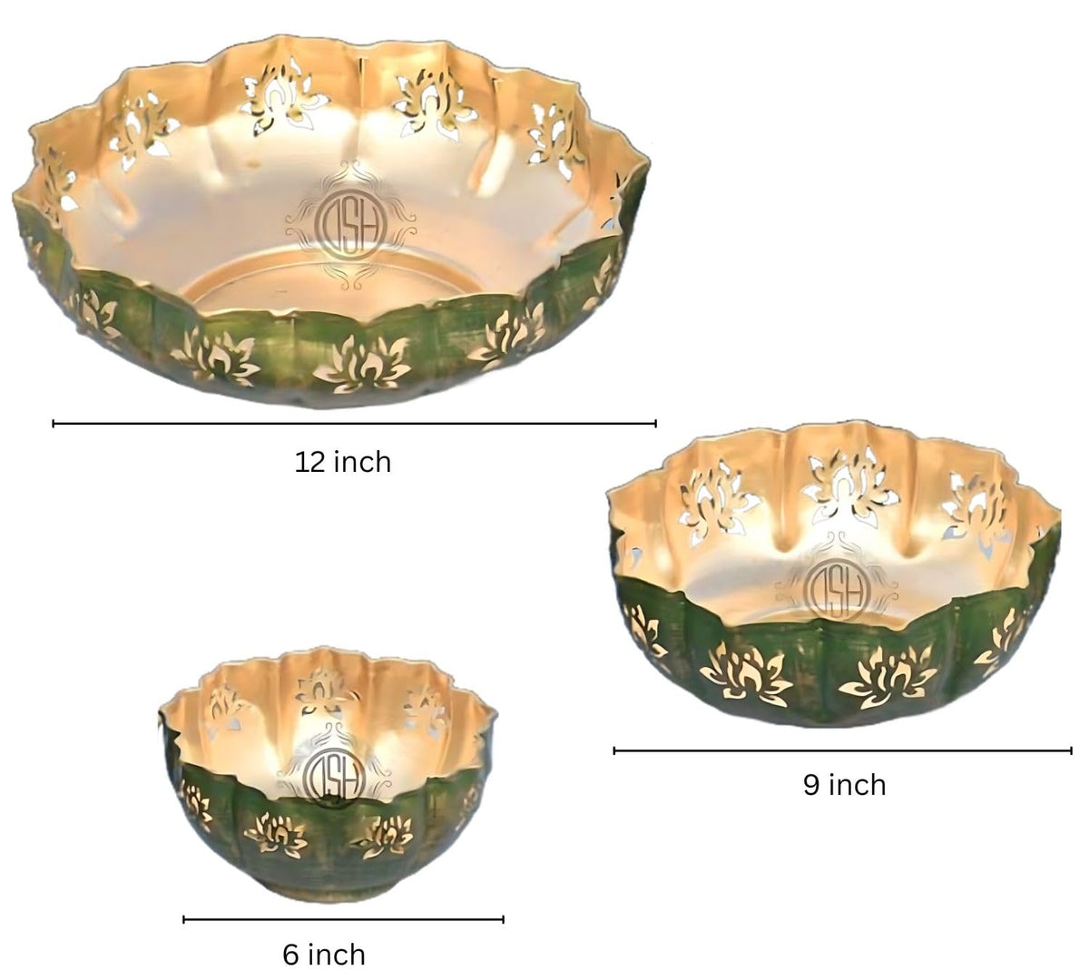 DSH Urli Bowl Traditional Decorative Beautiful Handcrafted Flowers and Tea Light Urli Bowl for Diwali/Home Decoration. (Set of -3)