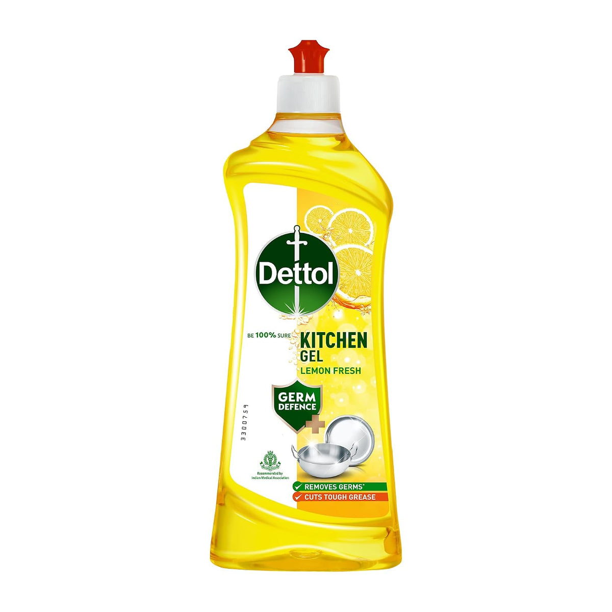 Dettol Dishwash liquid and Kitchen Gel | Cuts Tough Grease | Remove germs | Lemon Fragrance | 750ml (Bottle)