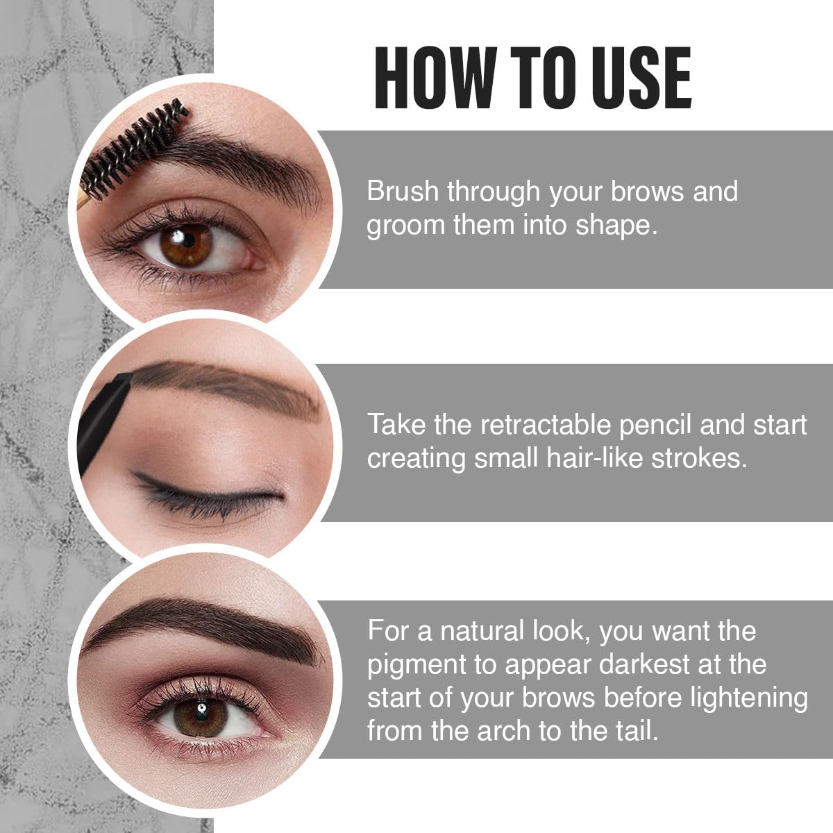INSIGHT Smudge Free Eyebrow Pencil with Spoolie | Matte Finish | Long Lasting & Waterproof | For Indian Skin Tones | 0.5gm | Shade: Brown