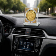 DIVINITI 24K Gold Plated Lord Narasimha Acrylic Frame for Car Dashboard, Home Temple & Office Table | Premium Spiritual Gift, Blessings for Protection & Positivity, 8x7 cm Decorative Showpiece