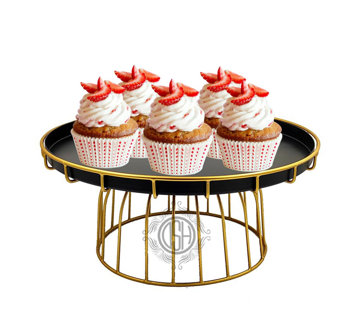 DSH Cake Stand for Cupcake Display Stand Multipurpose Round Dessert Stand for Birthday and Wedding Party (Black, Big)