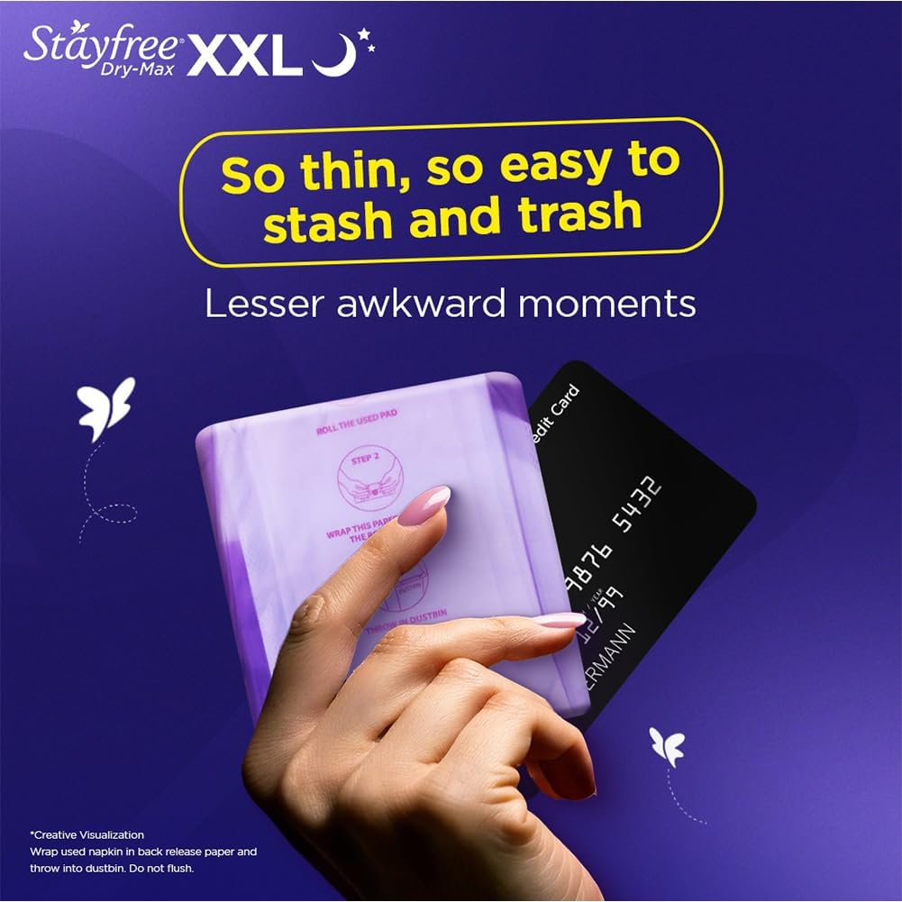 STAYFREE Dry Max All Night XL 14+14+14 Wings Sanitary Pad - (Pack of 3)