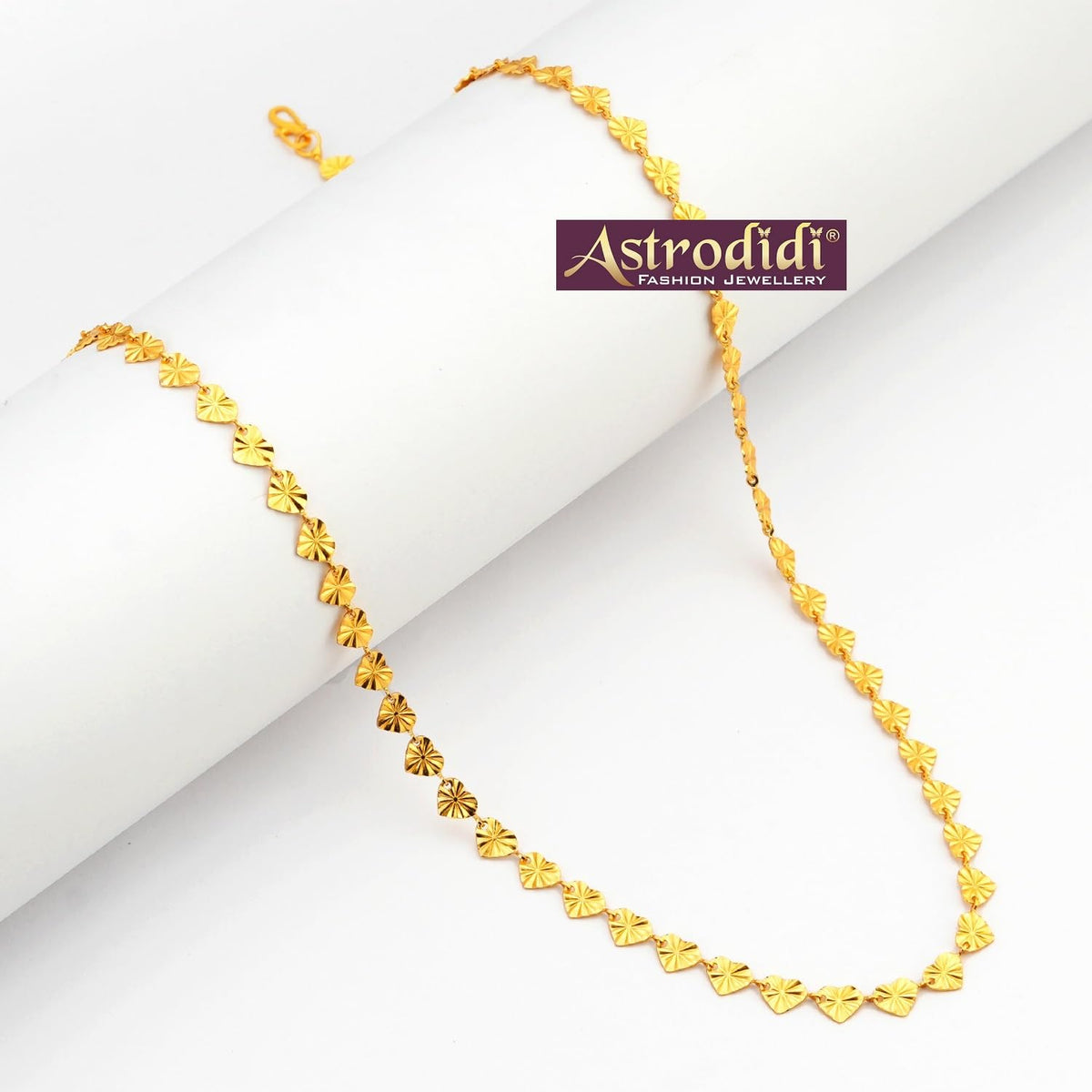 ASTRODIDI Gold Plated Chain | 24 Inch Stylish Light Weighted Golden Brass Neck Chain For Girls Women Men Boys (CHAIN-BALA-19)