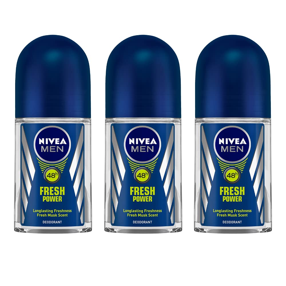 Nivea Fresh Power Deodorant Roll On for Men,50 ml (Pack of 3)