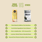 Urban Platter Unsweetened Coconut Cream, 250ml (Pack of 3, 23% Fat, Additive-Free, Made in India, 100% Pure & Thick, Clean Label)