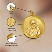 DIVINITI 24K Gold Plated Double-Sided Religious Pendant with Premium Gift Box, Spiritual Locket for Men & Women, Devotional Jewellery for Gifting & Everyday Wear | Sai Baba & Om-1