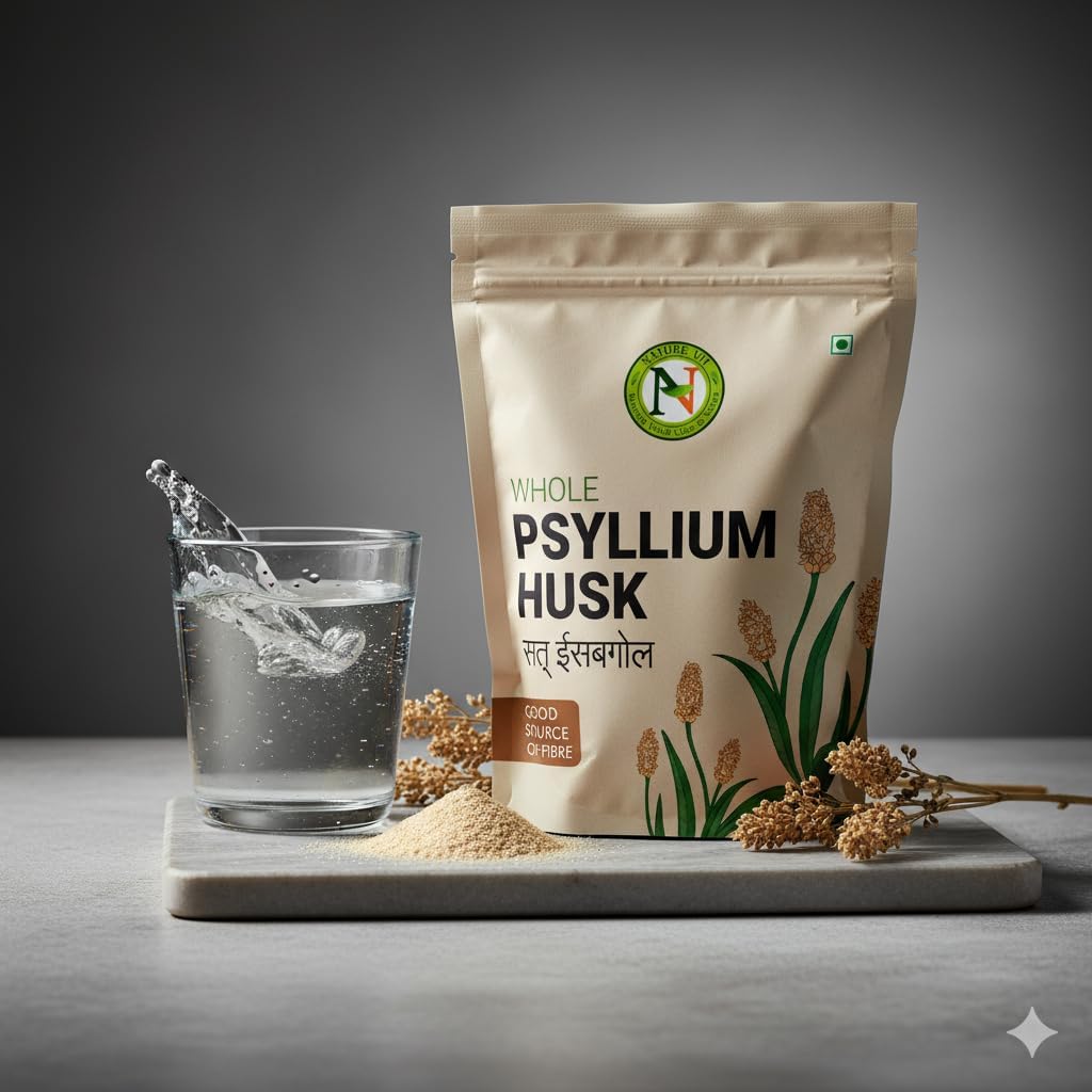 NatureVit Psyllium Whole Husk, 200g [Sat-Isabgol] [Fiber Supplement, Perfect for Keto Bread and Gluten Free Baking]