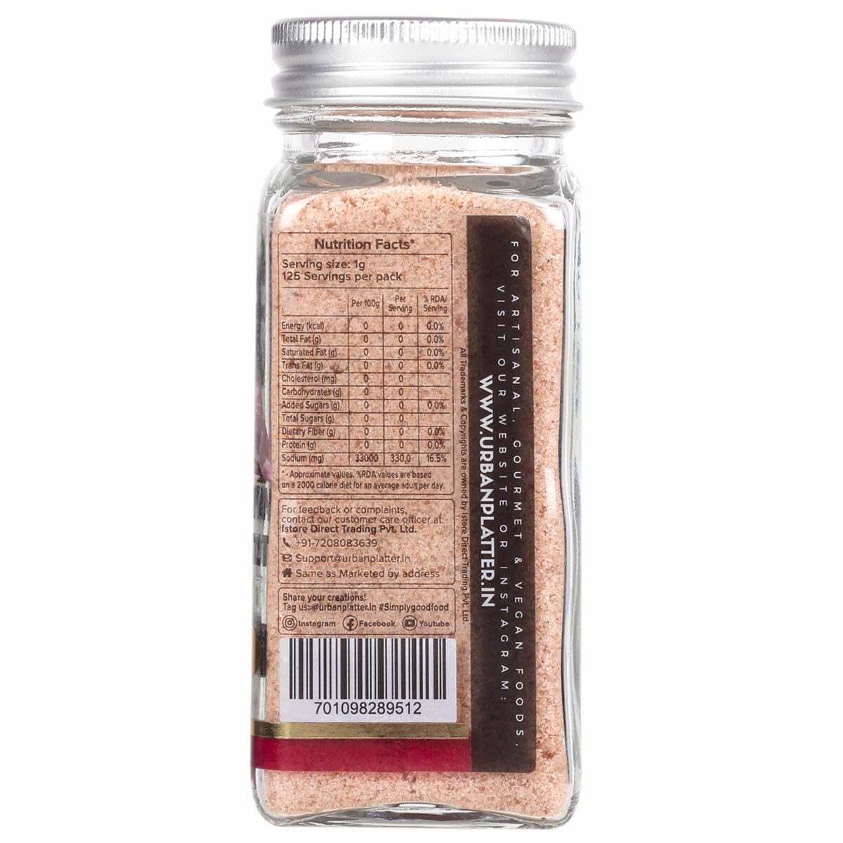 Urban Platter Pink Himalayan Rock Salt Powder, 125g (Unrefined | Natural | Additive Free)