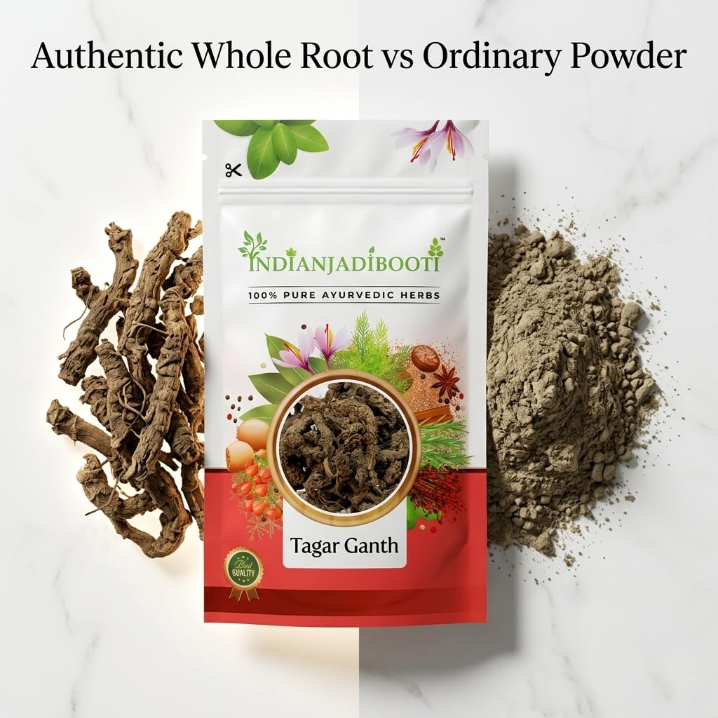 IndianJadiBooti Tagar Ganth - Indian Valerian Root (Valeriana Wallichii) - Pure Mushkbala helps Support Restful Sleep, Calming Nervine & Relaxation | 100 Grams Pack