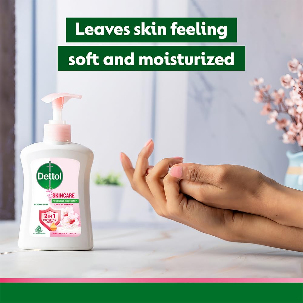 Dettol Liquid Handwash Refill – Skincare Hand Wash- 675ml and Dettol Liquid Handwash Pump 200ml | pH Balanced | 10x Better Germ Protection
