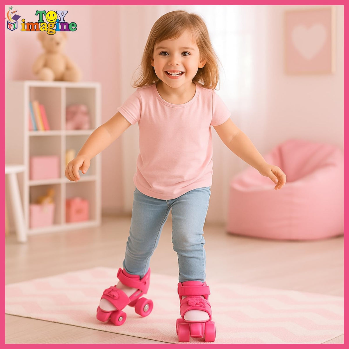 Toy Imagine Adjustable Inline Roller Skates for Kids Girls