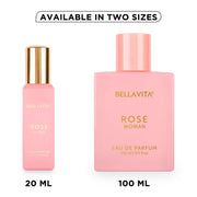 Bella Vita Luxury Organic Luxury Rose Woman Eau De Parfum Liquid Perfume for Women with Woody Rose, Jasmine, Black Currant, Vanilla & Amber | Long Lasting Fragrance EDP For Everyday Wear | 20 ML