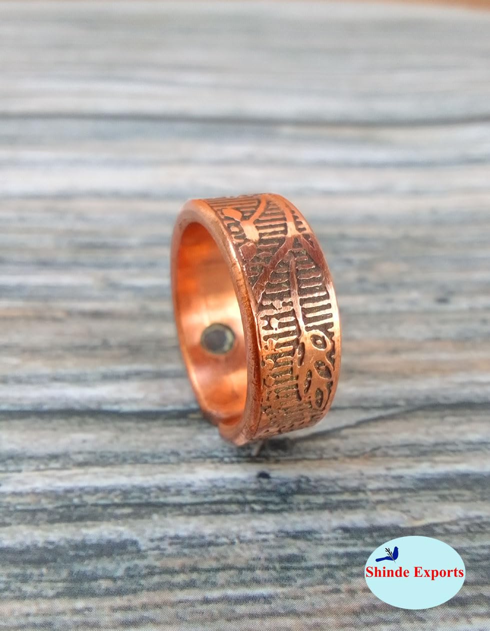 SHINDE EXPORTS copper magnetic ring pure adjustable for men and women 8 mm