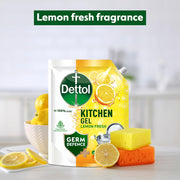 Dettol Dishwash liquid and Kitchen Gel | Cuts Tough Grease | Remove germs | Lemon Fragrance | 1500ml (Refill Pack)