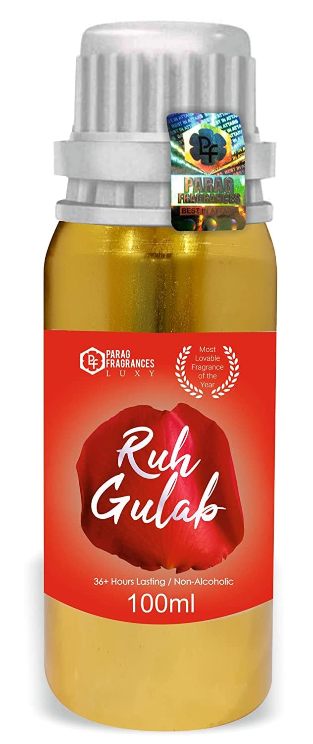 Parag fragrances Men Ruh Gulab 100Ml Non-Alcoholic & Long Lasting Liquid Woody Attar Money Saver Pack