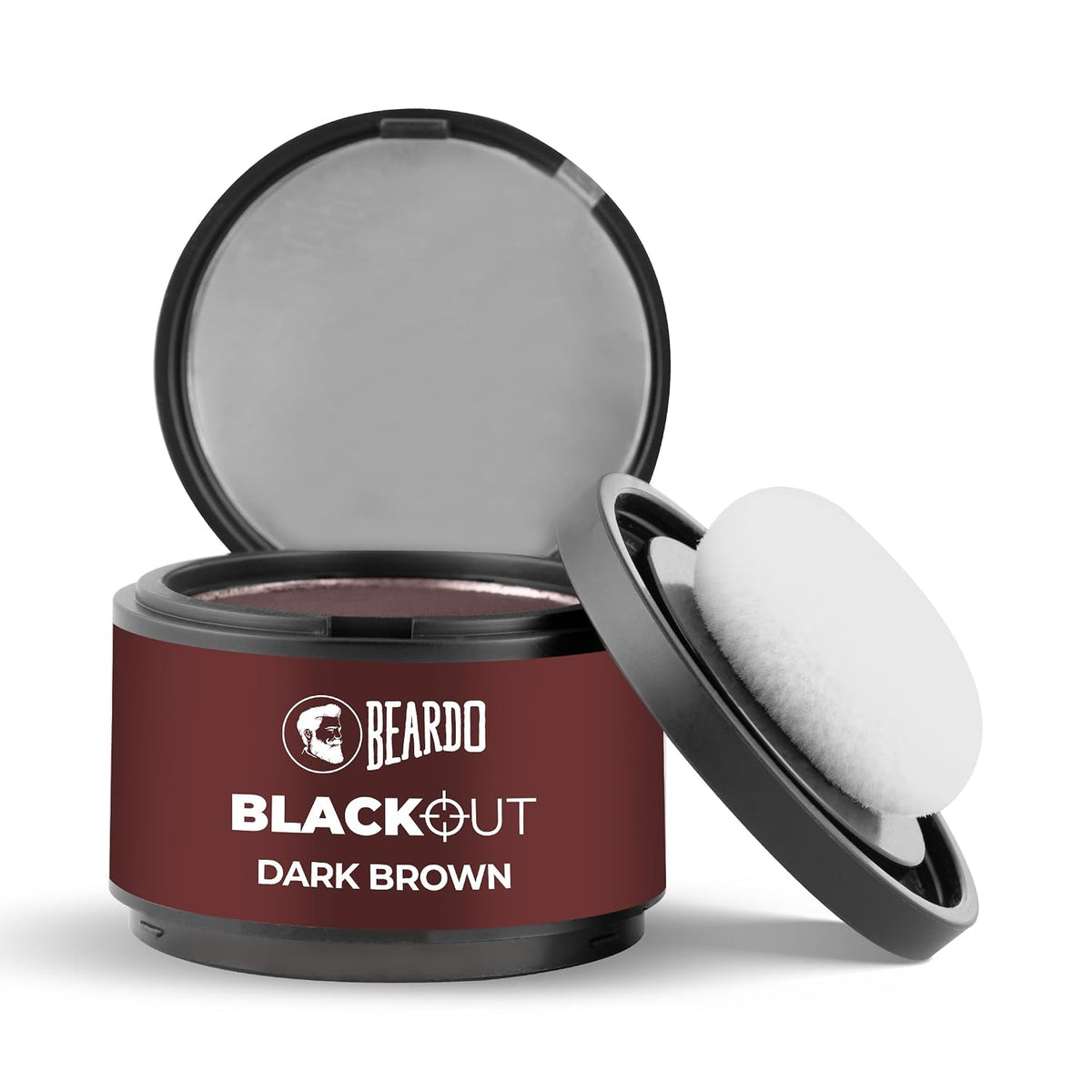 Beardo Blackout Hair Powder 4g - Brown | Root Touch Up for Grey Hair | Instantly Covers Grey Roots, Beard Patches & Bald Spots | Thick Brown Fiber Hairline Powder | Highly Pigmented, Long-Lasting & Matte Finish | Root Cover-up