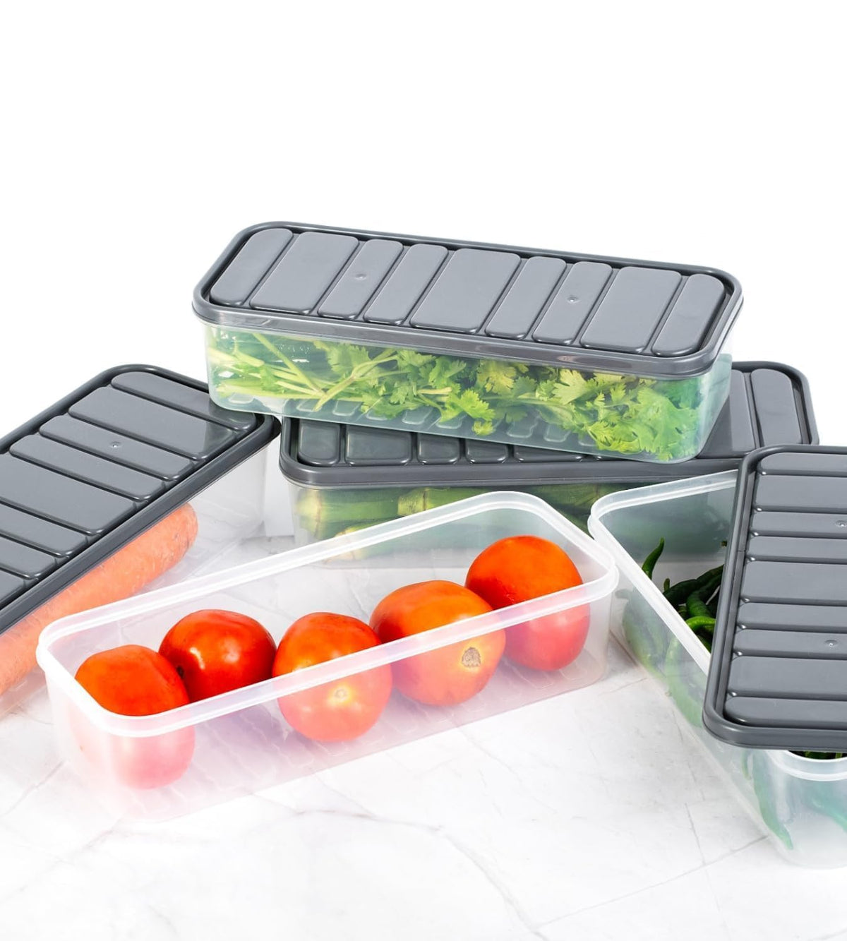 E-COSMOS 12 Pack Airtight Kitchen Storage Boxes - Durable & Space-Saving | Leak-Proof Plastic Containers, Stackable Pantry Organizers,Space-Saving Kitchen Accessories (1200ml) (Pack Of 12)