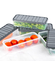 E-COSMOS® 6 Pack Airtight Kitchen Storage Boxes - Durable & Space-Saving | Leak-Proof Plastic Containers, Stackable Pantry Organizers,Space-Saving Kitchen Accessories (1200ml) (Pack Of 6)