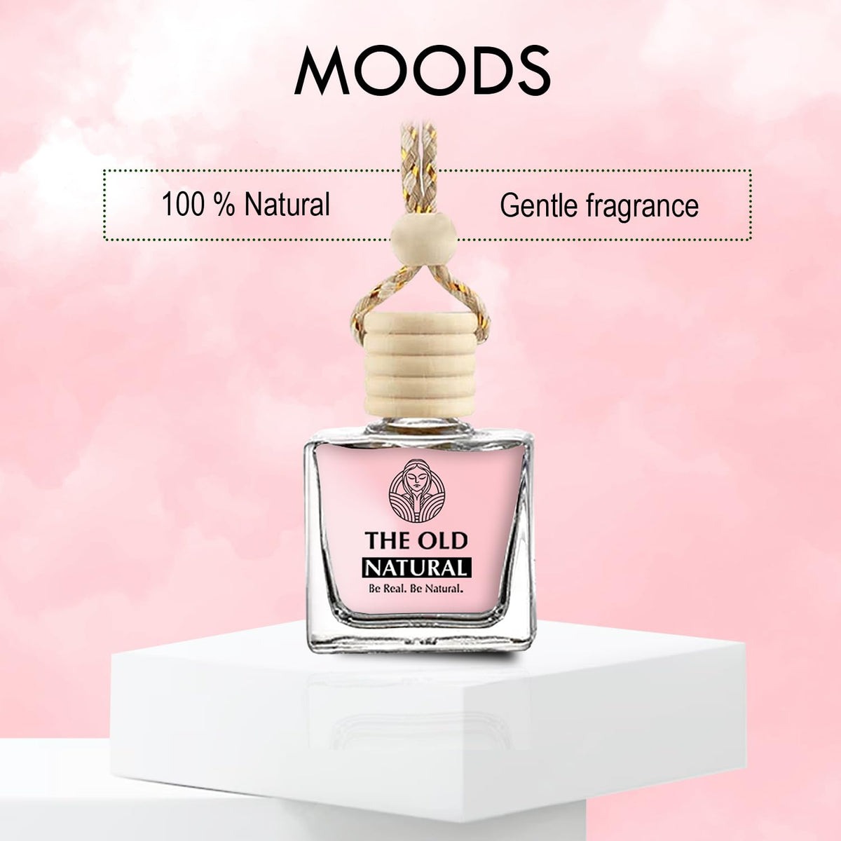 The Old Natural Car Freshener with Essential Oils Fragrance in Glass bottle with Wooden Diffuser Lid | Car Perfume 20ml