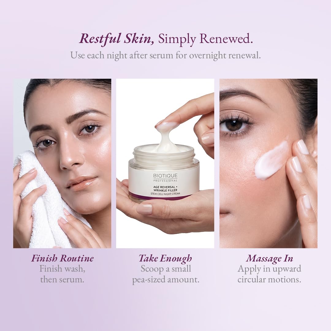 Biotique Professional Age Reversal + Wrinkle Filler Stem Cell Night Cream 50gm