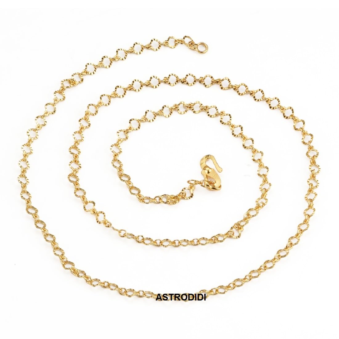 ASTRODIDI Gold Plated Chain | 24 Inch Stylish Light Weighted Golden Brass Neck Chain For Girls Women Men Boys (CHAIN-BALA-20)