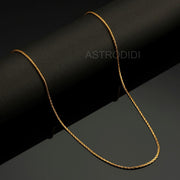 ASTRODIDI Gold Plated Chain | 24 Inch Stylish Light Weighted Golden Brass Neck Chain For Girls Women Men Boys (CHAIN-BALA-03)