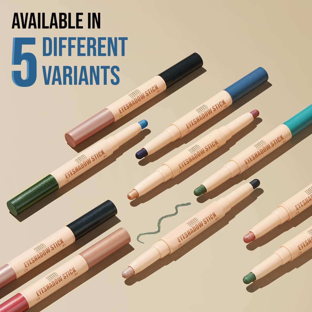 INSIGHT Duo Eyeshadow Stick- Charcoal Charm & Blush |Shimmery Finish | Long Lasting & Ultra Smooth | Waterproof & Crease-Proof | Highly Pigmented (2gm)