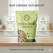 NatureVit Pistachios Kernels without Shell, 200g | Premium Jumbo Size Mota Pista Kernels | High Protein & Fiber Snack | Crunchy & Fresh