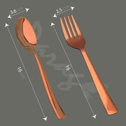 Parage 12 Pieces Stainless Steel Rose Gold Cutlery Set, 16 cm Each, Premium Spoon & Fork Set for Home & Kitchen, PVD Rose Gold Flatware, Elegant Dining (6 Dinner Spoons & 6 Dinner Forks)