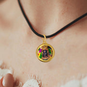 Diviniti 24K Gold Plated Ram Lalla & Jai Shree Ram Pendant For Men, Women & Kids| 22 MM Double Sided Stylish Pendant Necklace For Girls| Divine God Pendant For Birthday Gift, Anniversary Gift