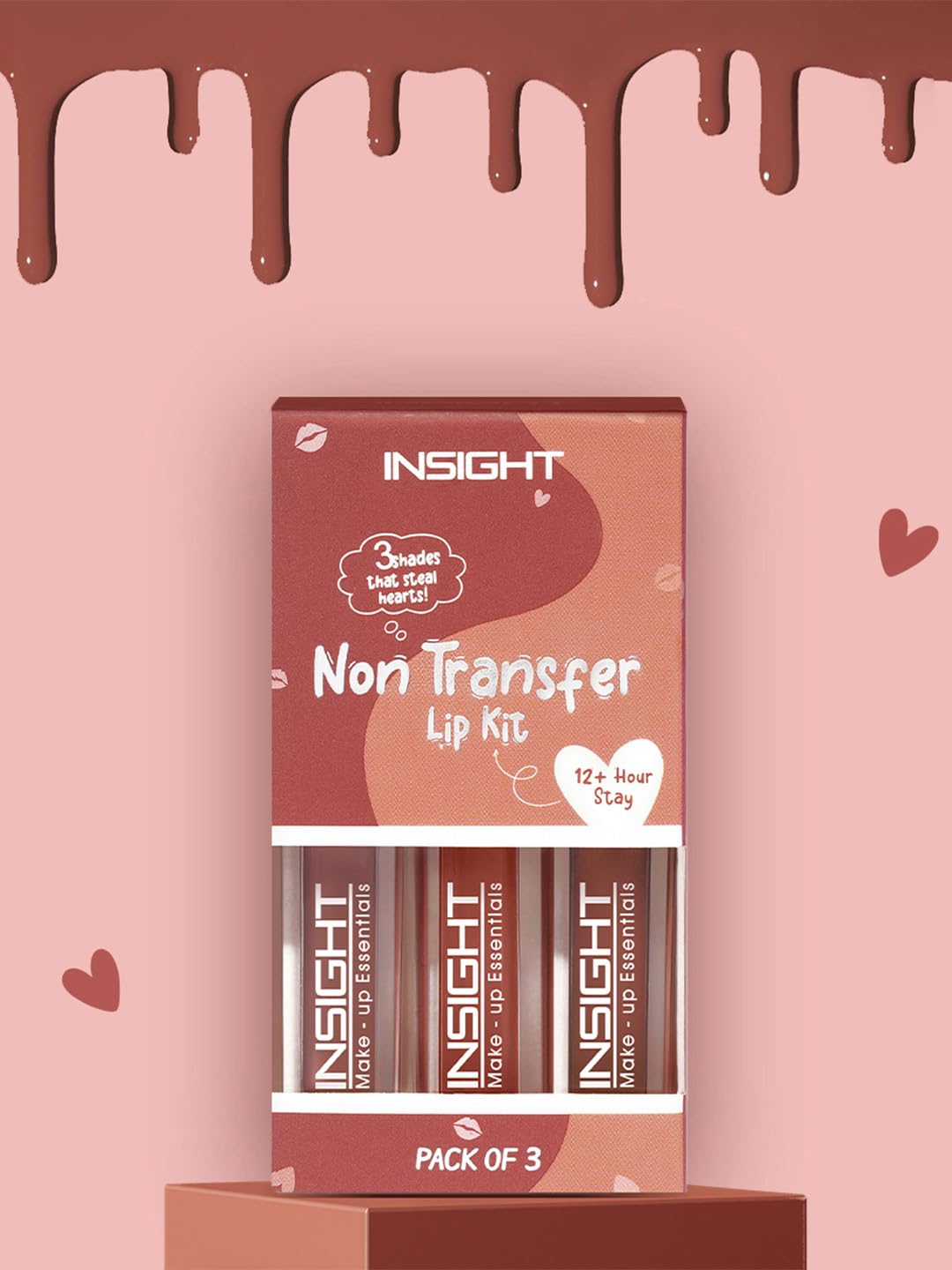 INSIGHT Non Transfer Liquid Lipstick Kit - Nudes (Pack of 3) | Waterproof | Matte Finish | Transfer & Smudge Proof | Lightweight | 12 Hr Wear| Highly Pigmented 12 g