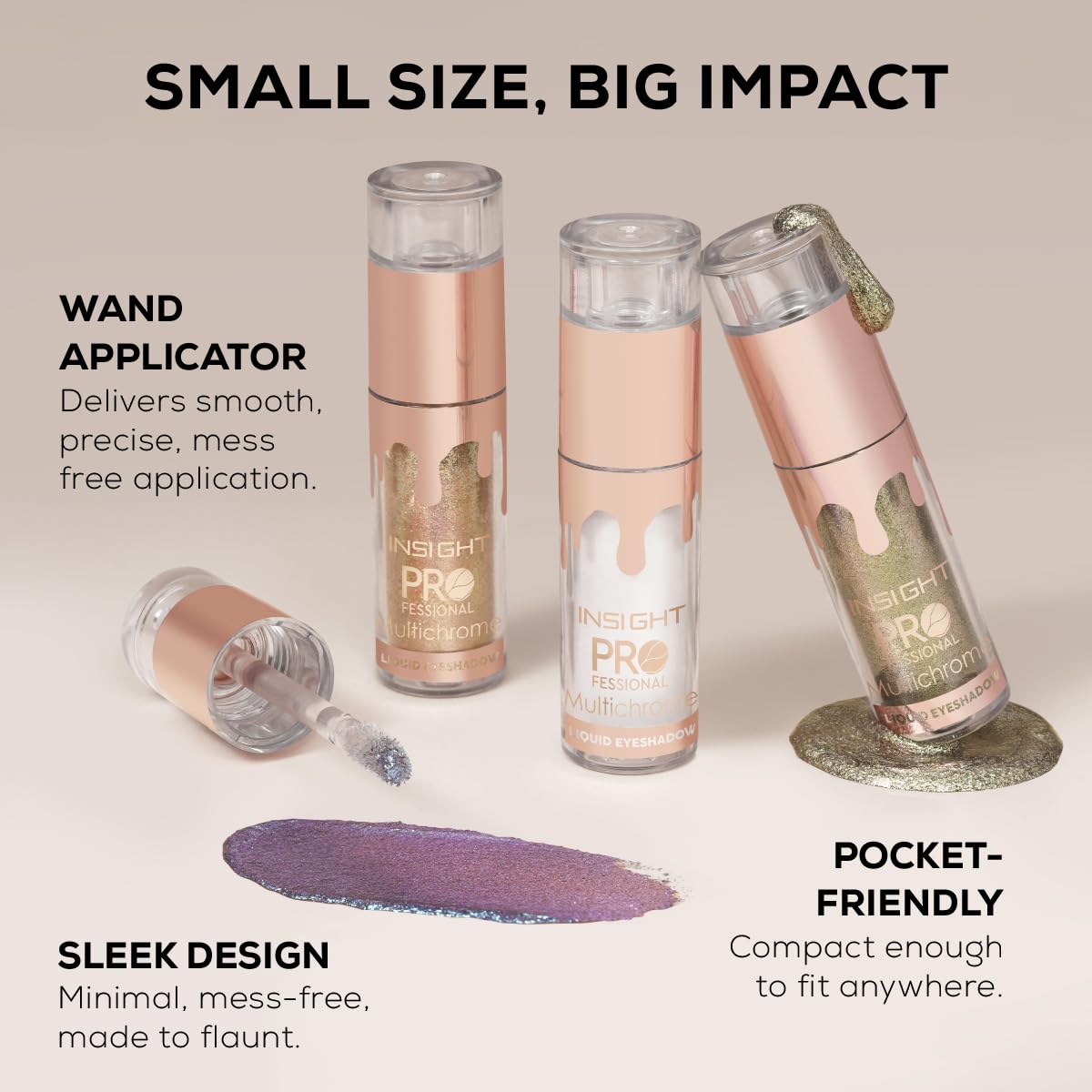 INSIGHT Professional Multichrome Liquid Eyeshadow - Mermaid Echoes | Metallic Effect | Enriched with Green Tea & Cucumber Extracts | Striking Effect | Liquid Formula | Dynamic Color Effects - 5g