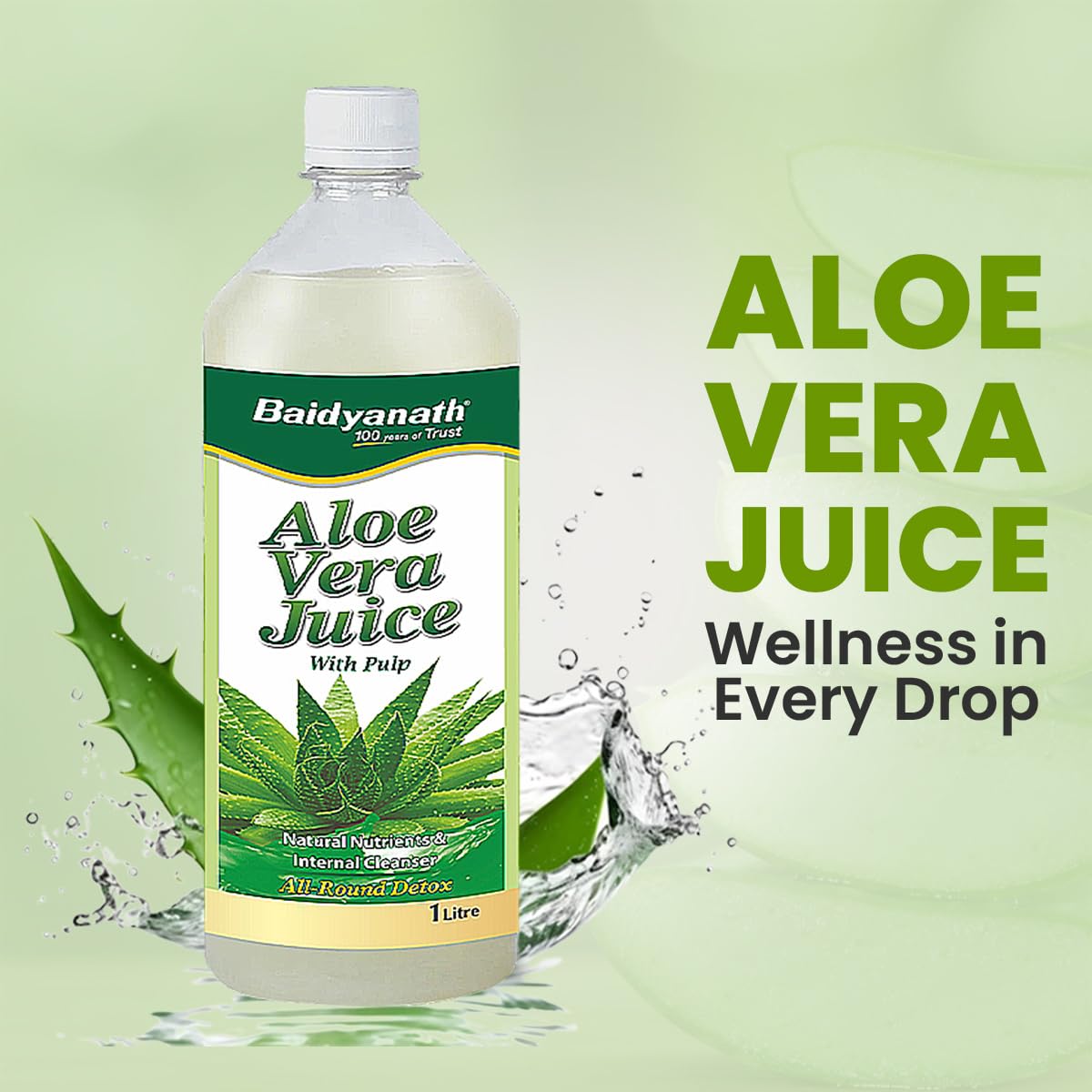 Baidyanath Amla & Aloe Vera Juice Combo 1L Each | Natural Vitamin C, Antioxidant & Enzyme Rich | Helps in Gut Health & Skin Nourishment | Vegan, GMP Certified & Preservative Free (Pack of 2)