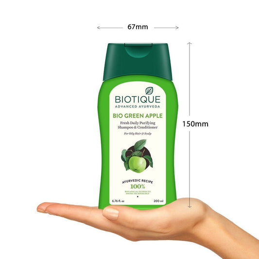 Biotique Bio Green Apple Fresh Daily Purifying Shampoo And Conditioner, 200ml