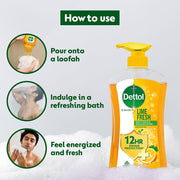 Dettol Body Wash and Shower Gel for Women and Men, Lime Fresh - 500ml | Soap-Free Bodywash | 12h Odour Protection